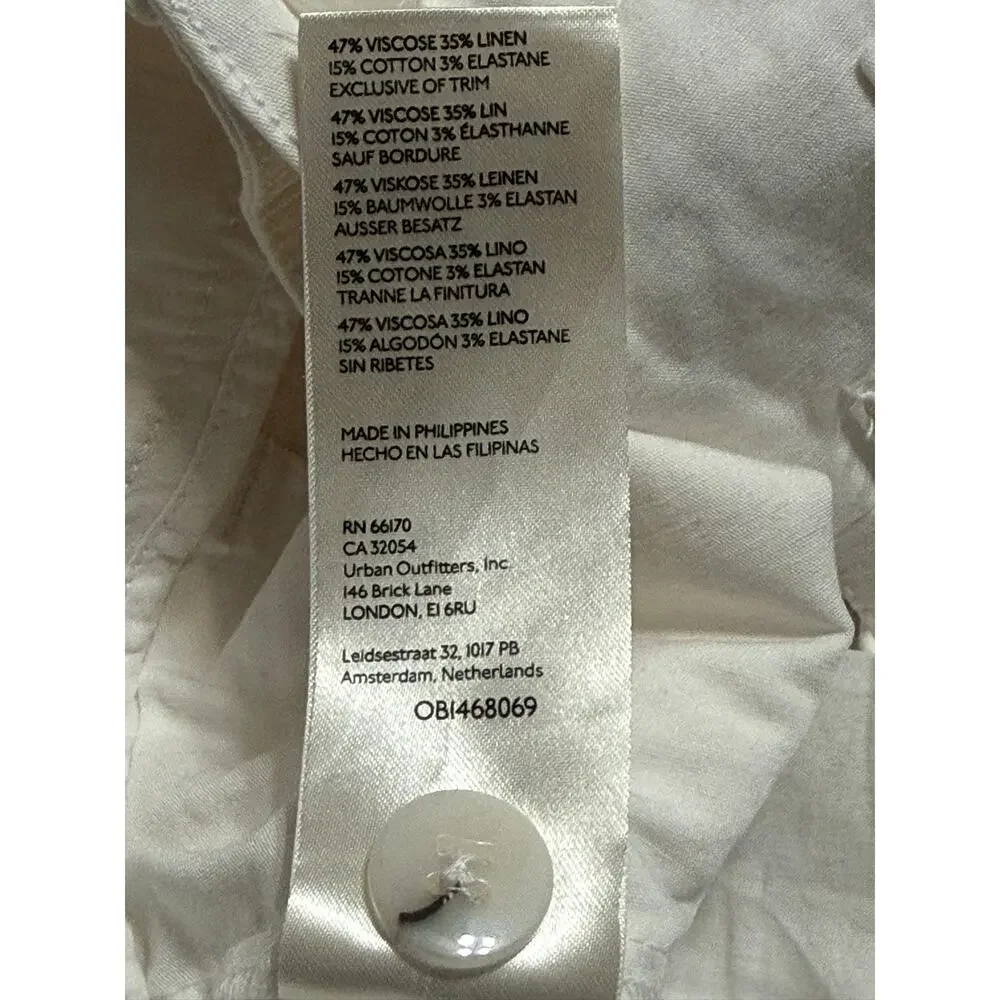 Maeve by Anthropologie The Naomi Wide Leg Linen Blend Pants, White, Size 4 - Picture 11 of 11